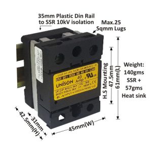 SOLID STATE RELAY - 901 MODEL - RANDOM - DC TO AC - 40AMP