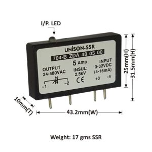 SOLID STATE RELAY - PCB MOUNTED - DC TO AC - 5AMP