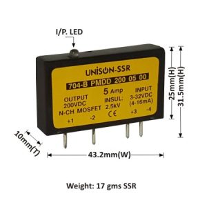 SOLID STATE RELAY - PCB MOUNTED - DC TO DC - 5AMP